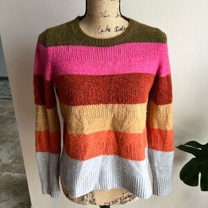 Lisa Todd Wool Alpaca Blend Colorblock Stripe Sweater